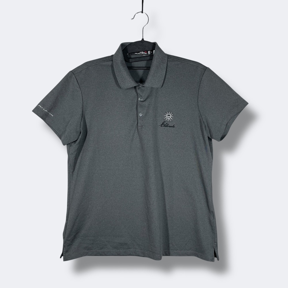 RLX Ralph Lauren Golf Polo Shirt Womens M Classic Fit Gray Eldorado Athletic